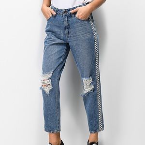Trendy, never worn distressed mom jeans